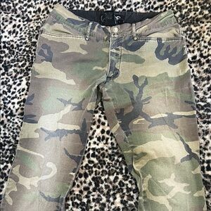 Chor Camouflage Flare & Wide Leg Jeans
